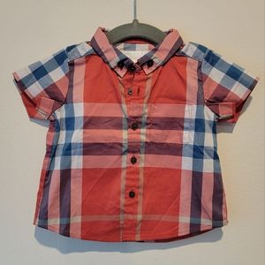 NWT Burberry novacheck button down shirt 6 months mini Fred baby